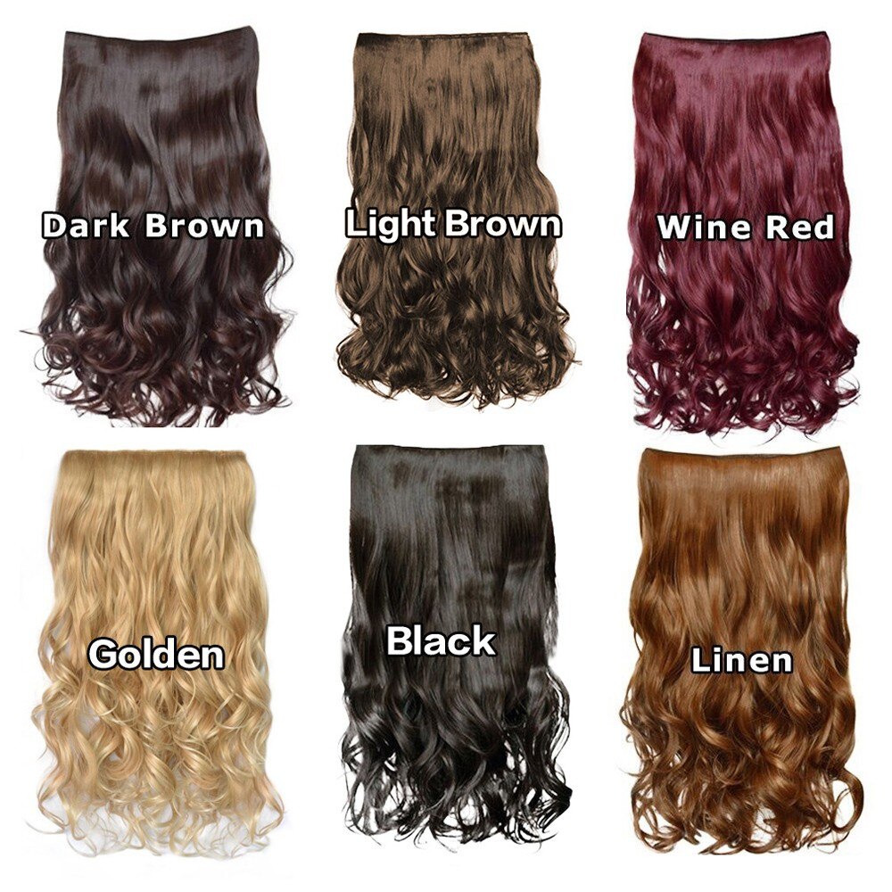 1pcs 5 Clip Long Invisible Hair Extensions Hair Pieces Heat Resistant Synthetic Wavy Hairpiece Woman Girl Curly Wig Hair