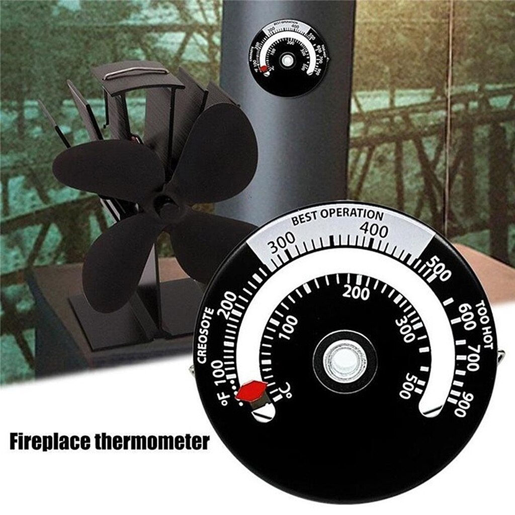 Wood Stove Chimney Thermometer Fireplace Temperature Gauge Meter