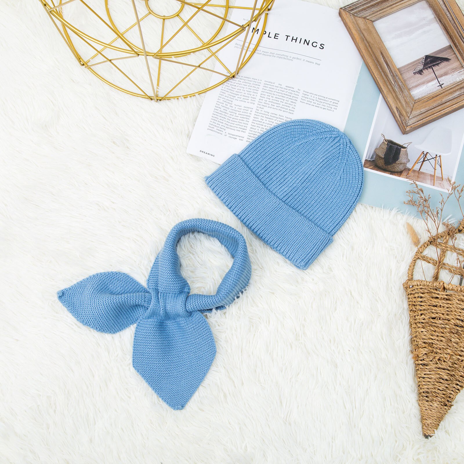 Muqgew Kinderen Muts Sjaal Pak Herfst Winter Knitteed Kids Muts Sjaal Set Katoen Meisjes En Jongens Hoeden Hals Kinderen sjaal