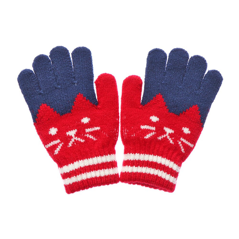 Gants d'hiver pour enfants de 4-10 ans | Gants chauds et tricotés pour enfants, Imitation cachemire, mitaines épaisses, pour filles et garçons, gant magique mignon: red