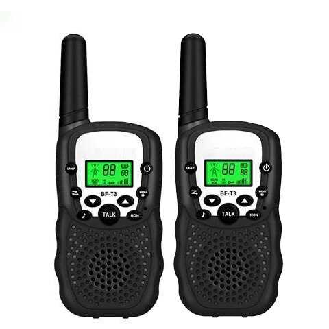 Walkie-talkie RT388 para niños, Mini estación de Radio bidireccional, 2 uds., para niños PMR/uso familiar/Camping 100-800M: Black pair