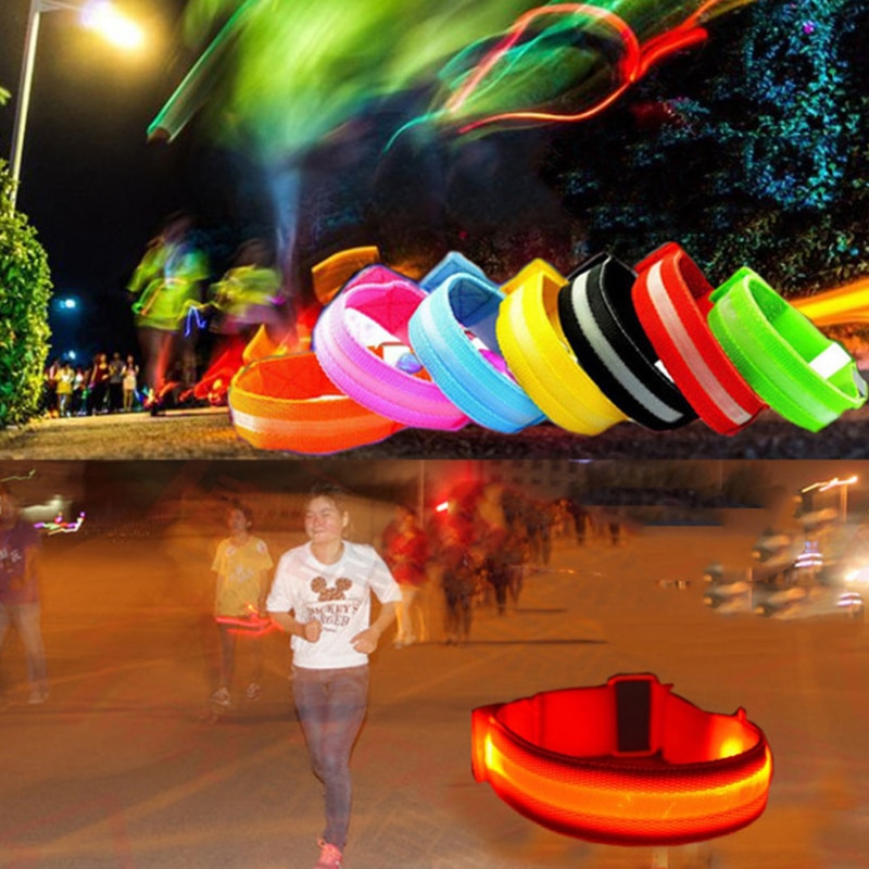 Wrist Support LED Reflective Light Arm Armband Strap Safety Belts For Night Running Cycling Wristband Strap Wrist Bracelets