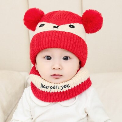 Kindermutsen, babymutsen, babymutsen voor mannen en vrouwen, gebreide mutsen, warme slabbetjes, tweedelige