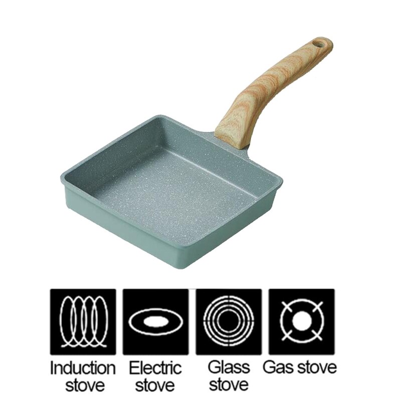 Japanese Stainless Steel Omelette Pan Nonstick Tamagoyaki Gas Egg Pan Retangle Small Frying Pan Pancakes for Stovetop: C