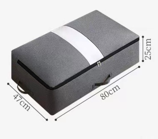 Foldable Clothes and Blanket Storage Bag Practical Storage Bag with Clear Window Organizers Bag for Quick Item Retrieval: Blue