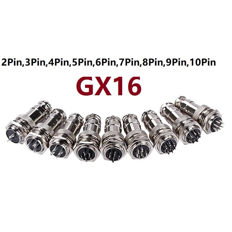 1Set Female + Male GX16 Aviation Connector 2Pin 3Pin 4Pin 5Pin 6Pin 7Pin 8Pin 9Pin 10Pin Circular Socket