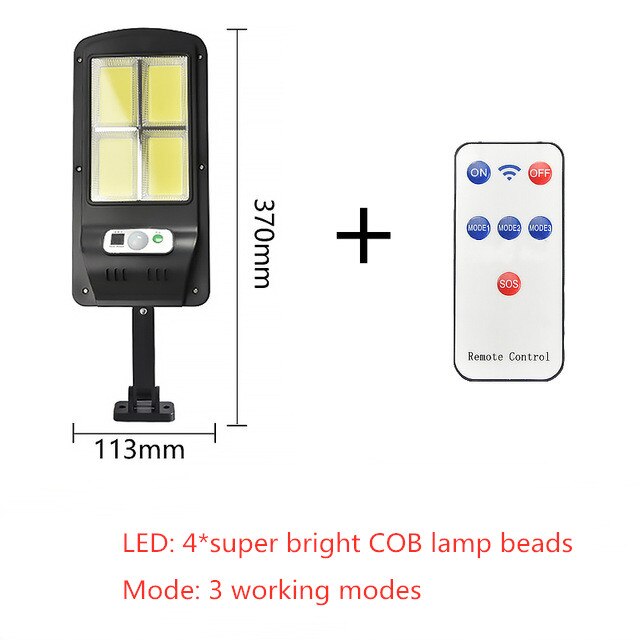 Utomhus led sol gatubelysning vattentät cob sol vägglampa pir rörelsesensor trädgård villa korridor motorväg gatubelysning: Stil d / 1 st