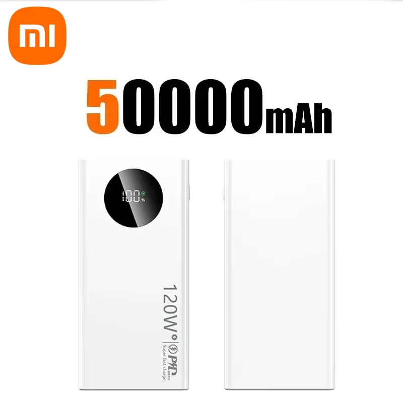 Xiaomi 50000 mah powerbank 120w snabbladdning 30000 mah dubbel usb högkapacitets bärbar digital display batteriladdare powerbank: Guld-