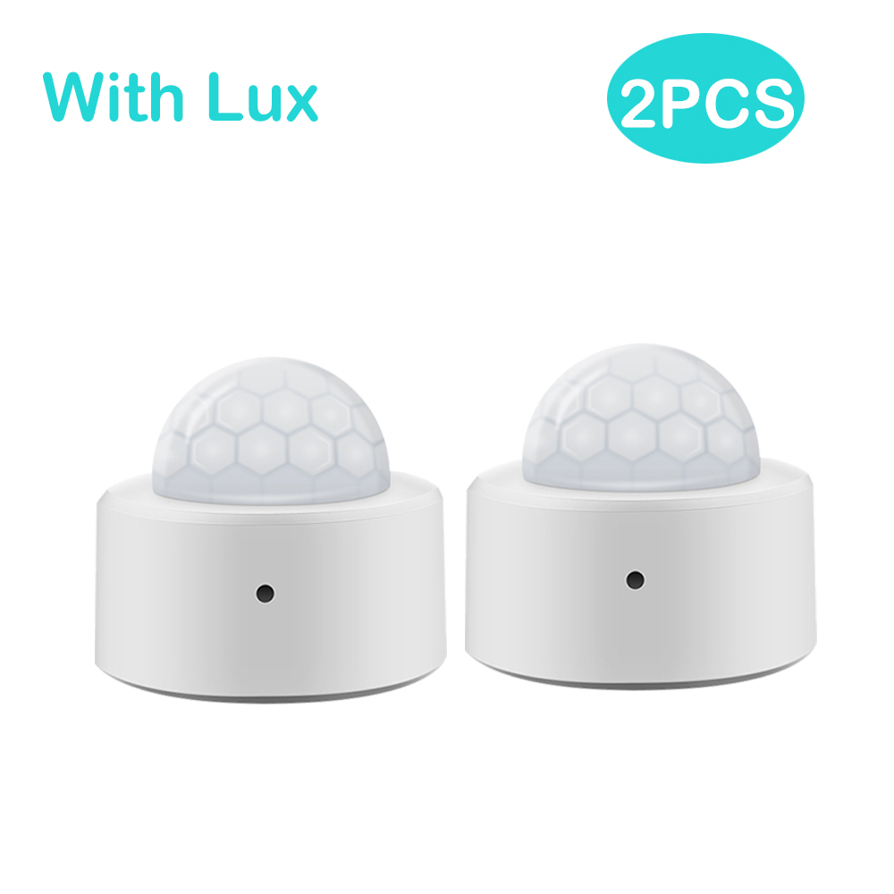 Tuya 2 in 1 Zigbee Mini Pir-bewegungsmelder + Helle Lux Licht passiv Infrarot Sicherheit Einbrecher Alarm Sensor: mit Lux 2Stck