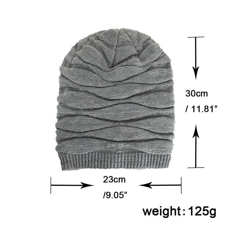 Cappello lavorato a maglia fitness cappello da tennis cappello addensare autunno inverno caldo adulti motivo geometrico berretto Slouchy Skullies cappellini unisex