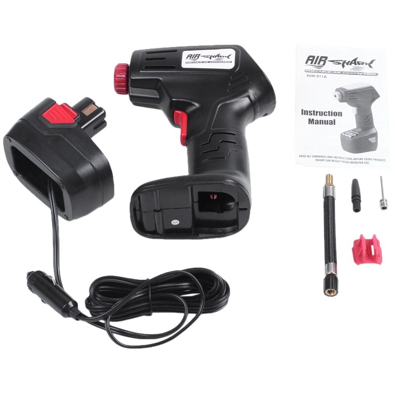 Automatic Cordless Tire Inflator Portable Air Compressor, Easy To Read Digital Pressure Gauge, Built In Led Light