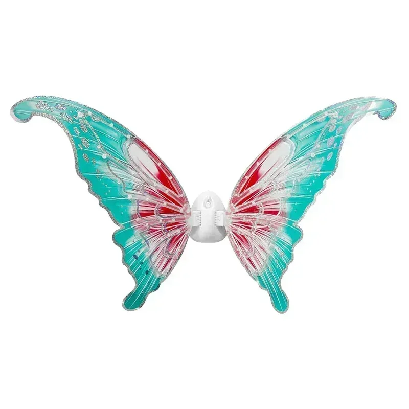 Girls Angel Elf Butterfly Wings with Dazzling Color Lights And Sound Effects Feather Back Decoration Musical Butterfly Toy
