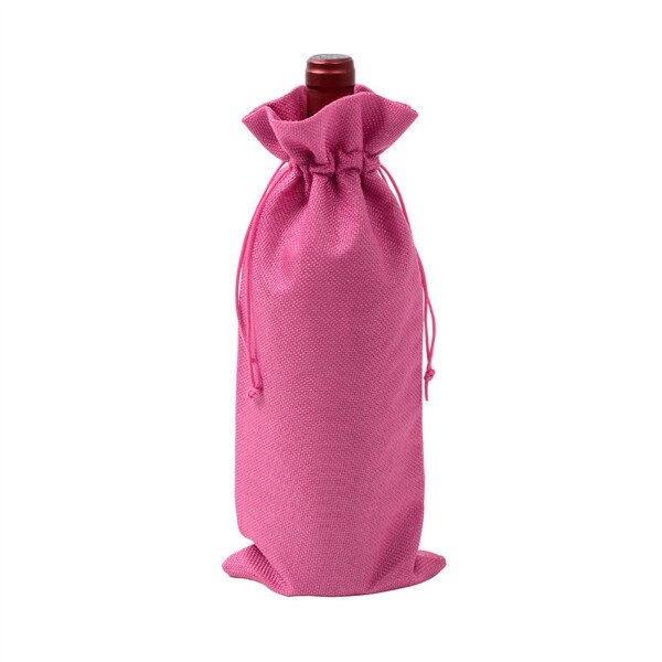 Jute Wijn Zakken rode wijn Fles Covers Champagne Pouch jute Verpakking Zak Bruiloft Verjaardagsfeestje Decoratie Wijn Zakken: Rose Red