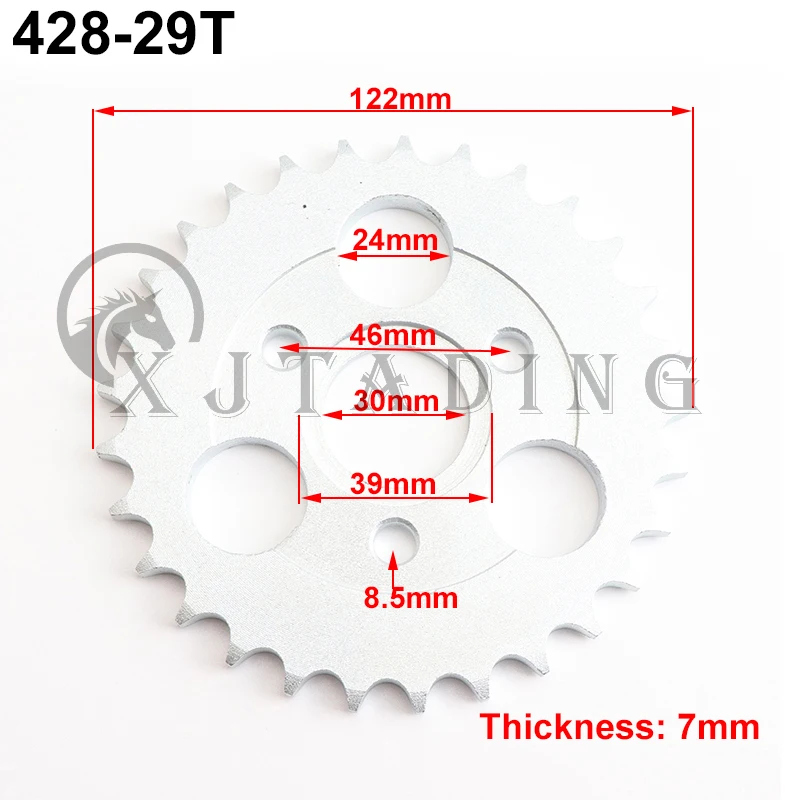 Motorfiets 24 T/26 T/28 T/29 T/31 T/35 T/37 T Tanden 30mm Achter Tandwiel Fit Voor Honda Aap Motor Pit Crossmotor 420/428 Keten: green