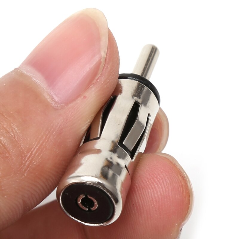 0.9*4Cm Auto Voertuigen Radio Stereo Iso Naar Din Zilver Antenne Antenne Mast Adapter Connector Legering Antenne plug
