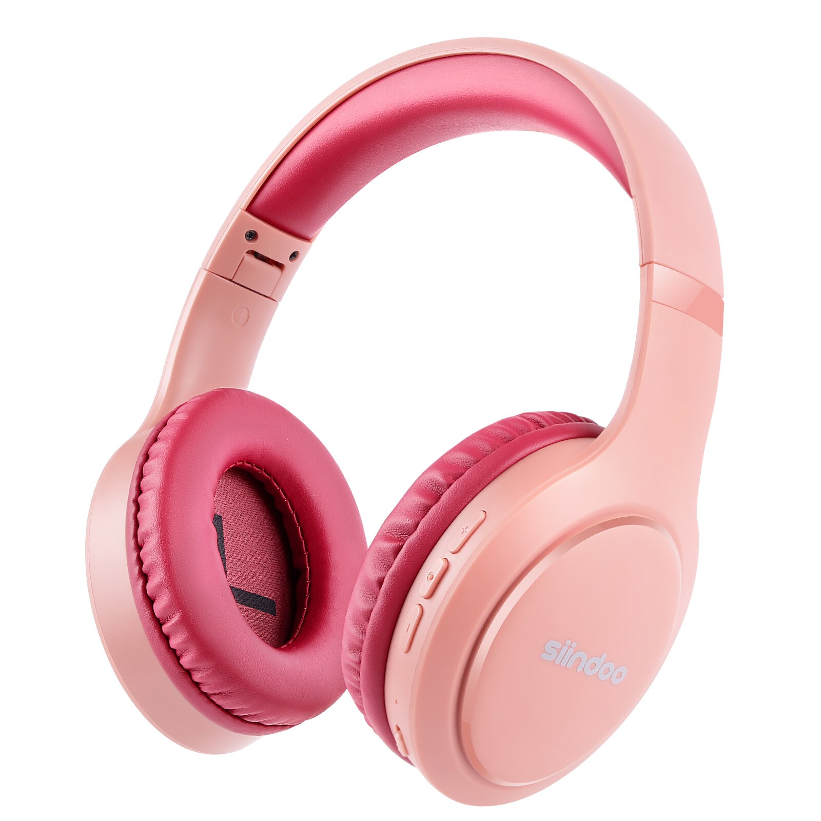 Siindoo JH919 auriculares inalámbricos Bluetooth auriculares estéreo plegables micrófono de reducción de ruido Supergraves para ordenador portátil PC TV: Rosa