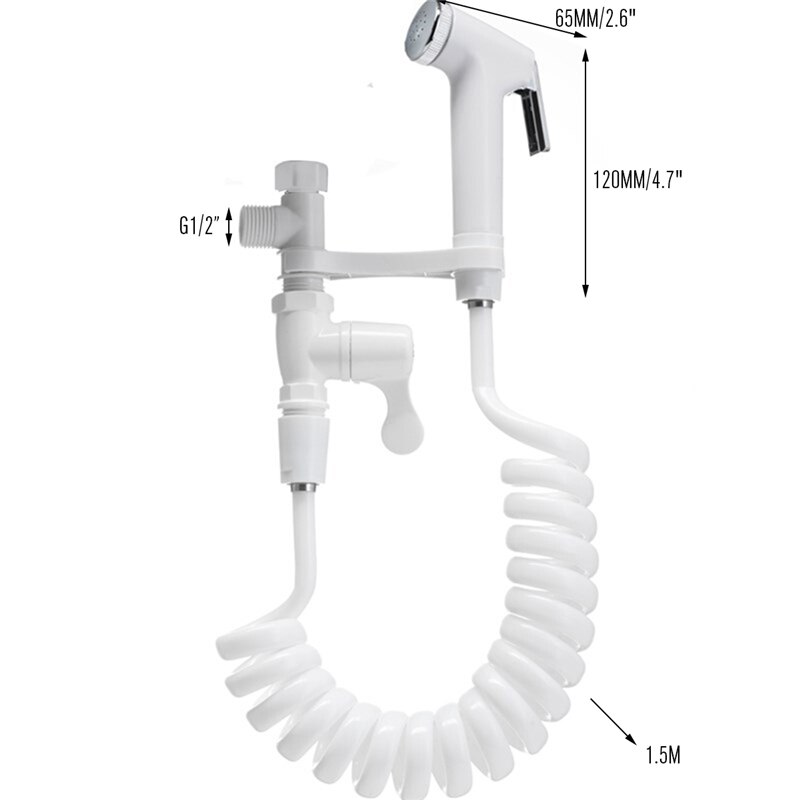 Portable ABS Plastic Fart Handheld Toilet Flusher Pressurized Bidet Sprayer Nozzle Shower Head Seat Bathroom Kit