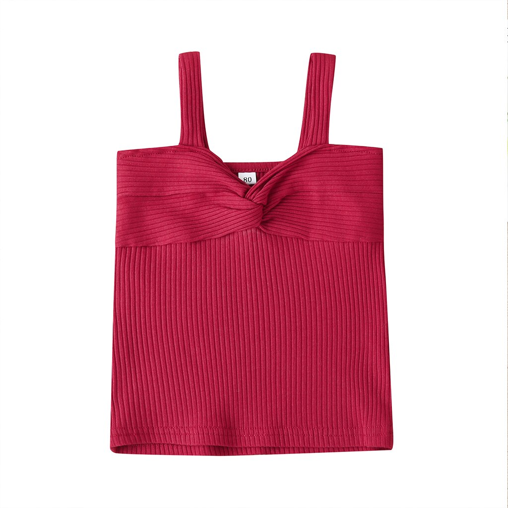 Pudcoco Baby Zomer Kleding Peuter Baby Meisje Kleding Mouwloos Vest Tops Zomer Casual Mode Soild Top Outfits: Wine Red / 18m