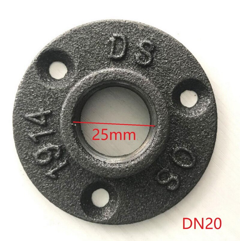 Brida roscada de hierro maleable BSP, brida de suelo montada en la pared para accesorios de tubería de hierro, 1/2 &quot;, 3/4&quot;, 2 piezas: 10 Pieces / DN20