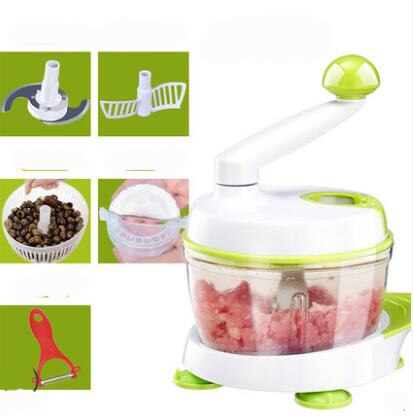Goxon moedor de carne de alho vegetal estilo mão, picador de ovos, misturador, agitador, bolinho, máquina de cozinha: green