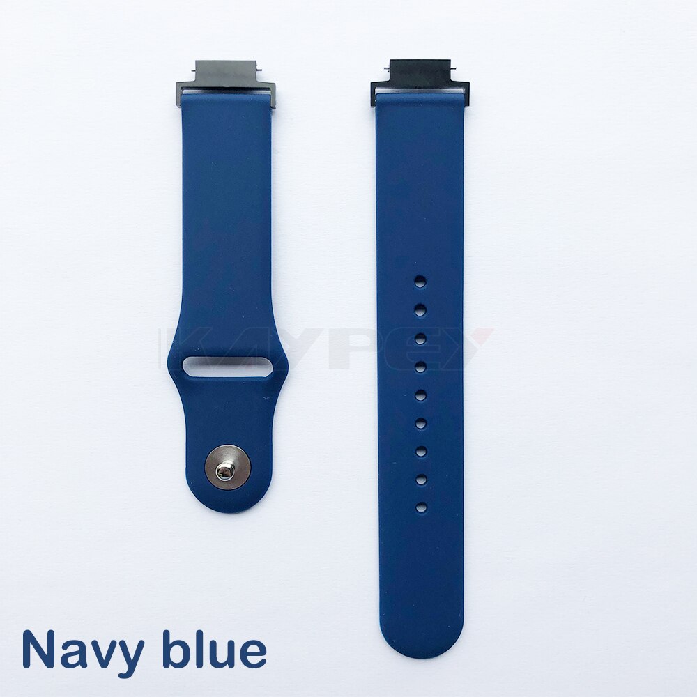 Correa de silicona suave para el reloj Huami Amazfit Verge 3, correa de silicona suave, correa de reloj de repuesto, correas de pulsera, banda deportiva: Navy blue