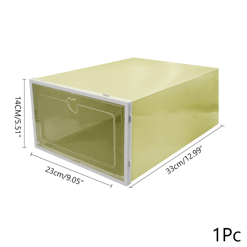 1Pc Opvouwbare Clear Schoenen Opbergdoos Schoenendoos Lade Organizer Huishoudelijke Diy Schoenendoos Lade Divider Thuis Opslag Stapelen: 33x23x14cm yellow