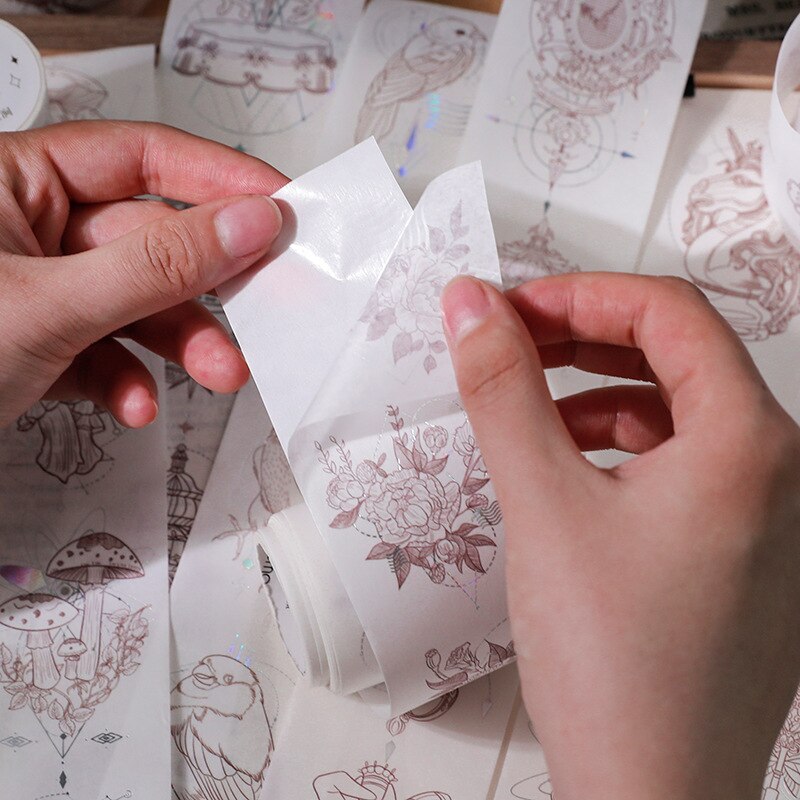 Cinta decorativa Vintage Washi Tape para decoración de fiestas, papel de aluminio Retro para manualidades Diy, álbum de recortes, envoltura de , planificador