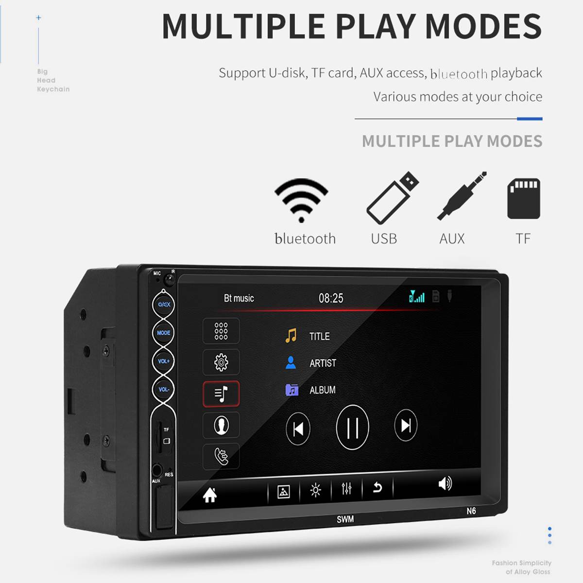 7 HD 2 din Automobile Car Multimedia Player MP5 Player Car Radio Autoradio Touch Screen MP5 USB FM bluetooth