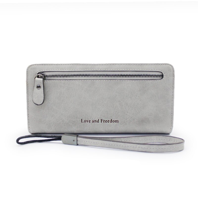 women wallets luxury brand wallets purse womens wallets and purses wallet women leather wallet women long: gray E-1402-1