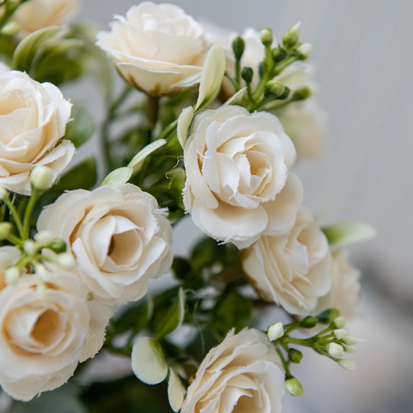 5 fork 15Head Silk Rose For Wedding arch Christmas Wreath Decoration Home Living Room bonsai Photography prop Artificial Flowers