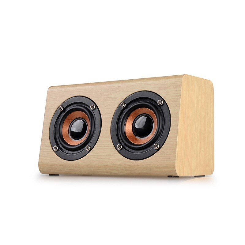 W7 Home Party Dj Bass Stereo Hifi Bass Sound Systeem Draagbare Draadloze Speaker Houten Bluetooth Speaker