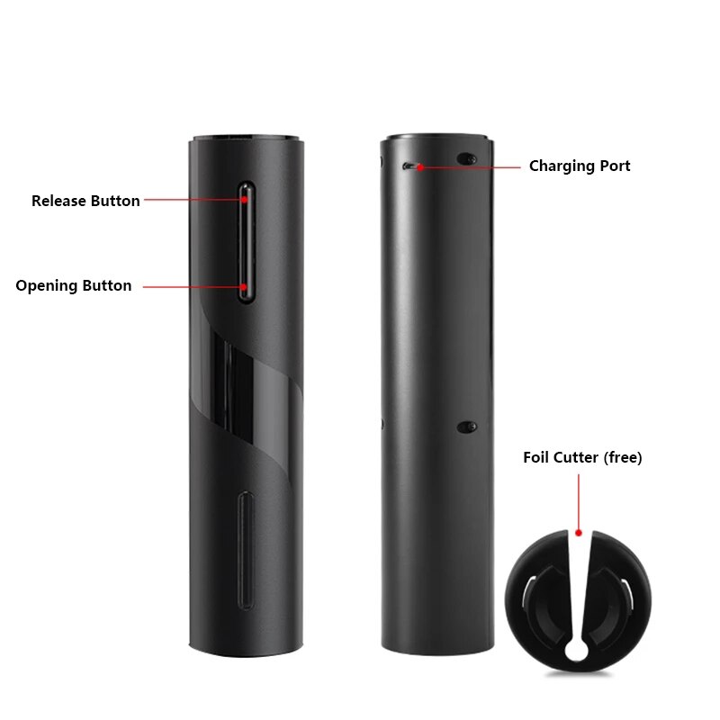 Ouvre-bouteille de vin électrique Rechargeable tire-bouchon coupe-feuille ensemble ouvre-bouteille automatique pour ouvre-boîte de cuisine de vin rouge ouvre bouteille