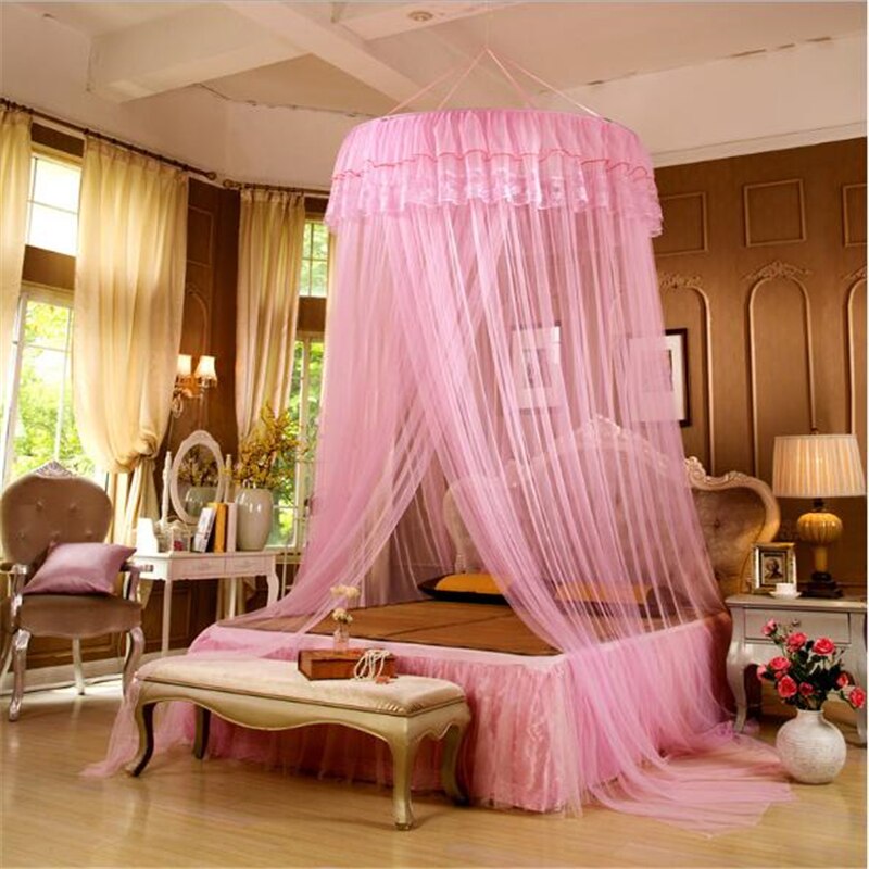 Princess Bed Nets Home Decal Round Lace Curtain Dome Princess Fairy Wonderland Bed Canopy Netting Mosquito Nets