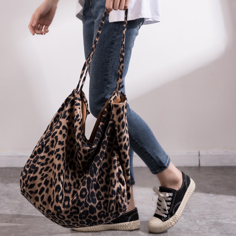 MABULA Übergröße Herbst Leopard Patern Tote Schulter Taschen Große Kapazität Wiederverwendbare Einkaufstasche Eco Freundliche Handtasche