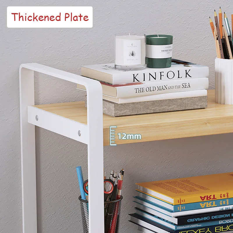 30/40 cm Schreibtisch Bücherregal Stahl Holz Schreibtisch verwöhnen mehrschichtig Kosmetik Lagerung Gestell Haushalt Schlafsaal Büro Schreibtisch Organisatoren