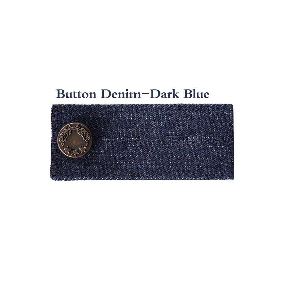 Unisex Waist Band Pant Extender Belt Tight Trousers Jeans Skirts Maternity Button Hooks Washable Gadgets Garment Accessories: Button Denim-Dark Bl