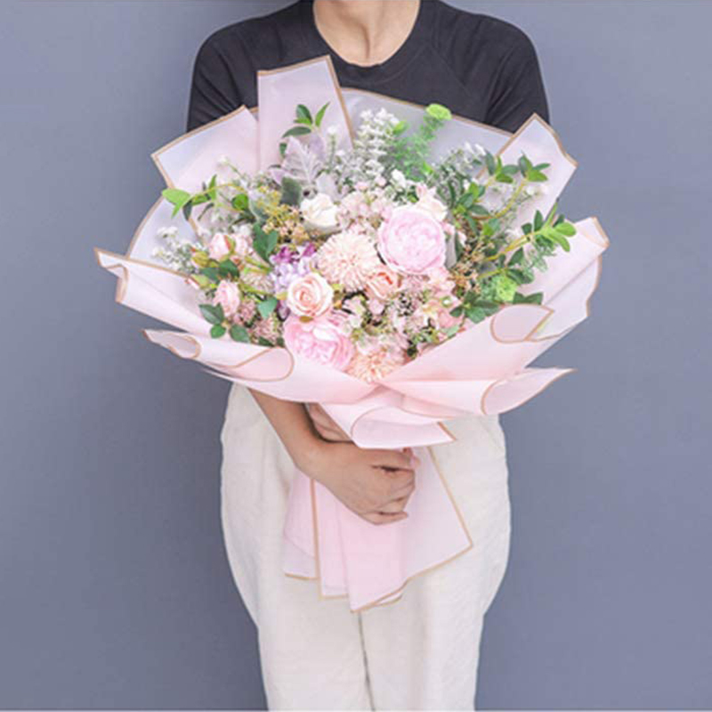 Carta per mazzo da fiorista impermeabile, carta da regalo per fiori freschi con bordo dorato, confezione regalo, artigianato fai-da-te, forniture per mazzo da fioraio