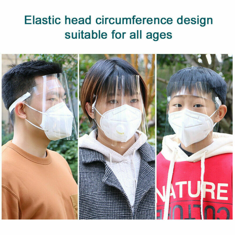 Adjustable Clear Full Face Protection Shield Clear Flip-Up Visor Industry Hats Outdoor