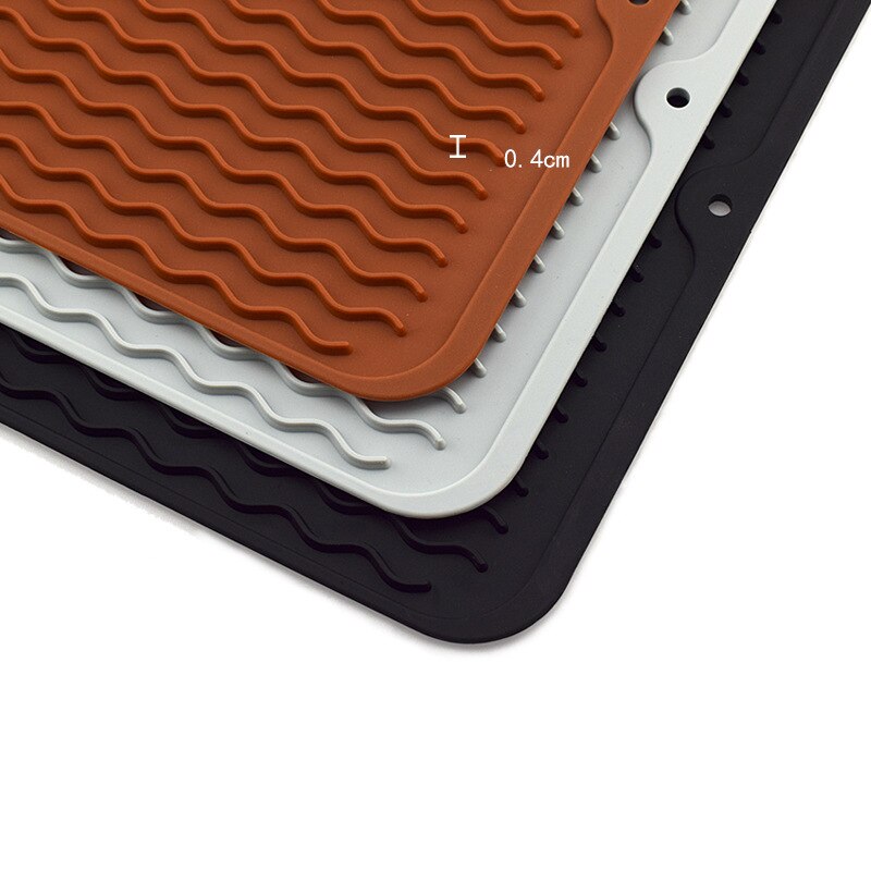 Esterillas plegables para secado de platos, manteles de desagüe de silicona, antideslizantes, con aislamiento térmico, almohadillas de goma suave para platos y vasos, para cocina y hogar