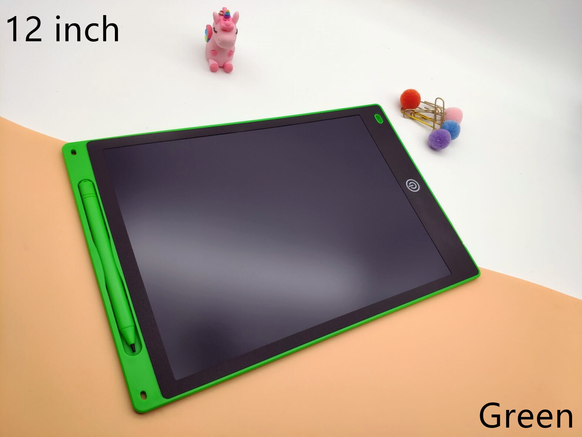 LCD Drawing Board 4.4 8.5 12 Inch Children Math Drawing Practice Handwriting Board Electronic Drawing Tablet Toy Kids Toys: 12 Green