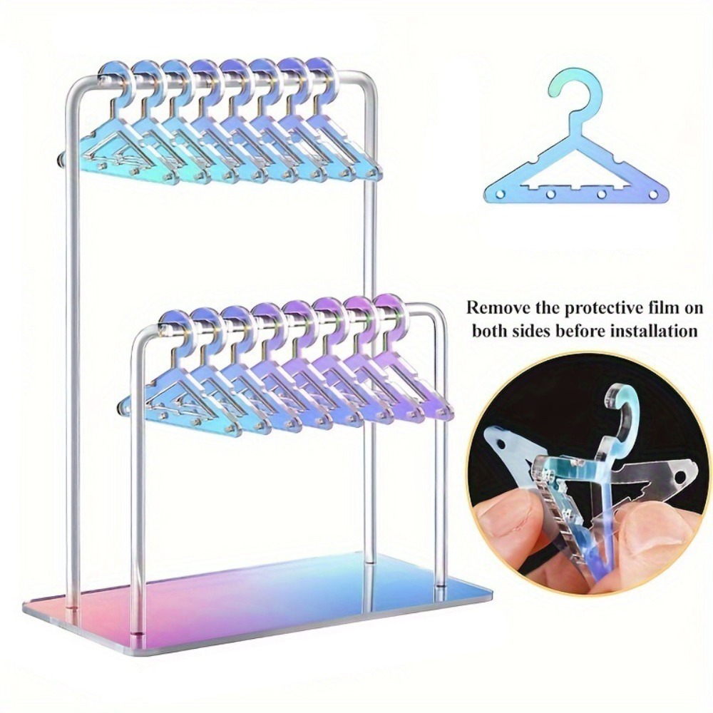 Jewelry Organizer 16pcs Hangers Shaped Jewelry Holder Detachable Acrylic Dangle Earrings Display Racks Transparent Stable: Red
