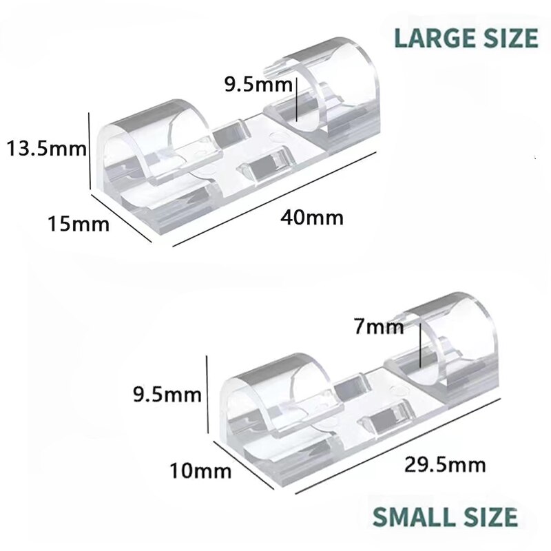 5/20PCS Self-Adhesive Cable Organizer USB Cable Clip Wire Management Desk Cable Manager Wall Wire Holder Charging Winder