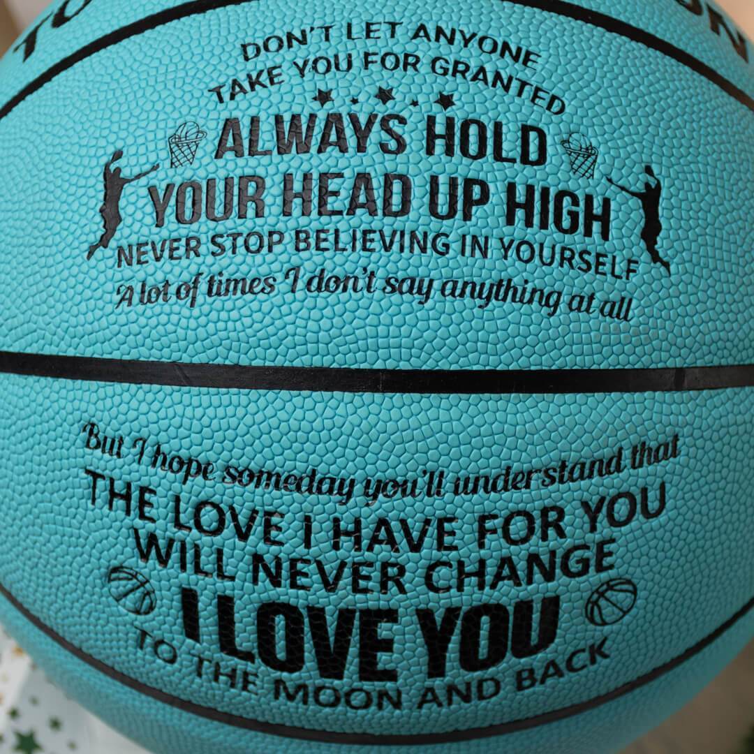 To My Son - I Love You To The Moon And Back - Basketball Light Blue