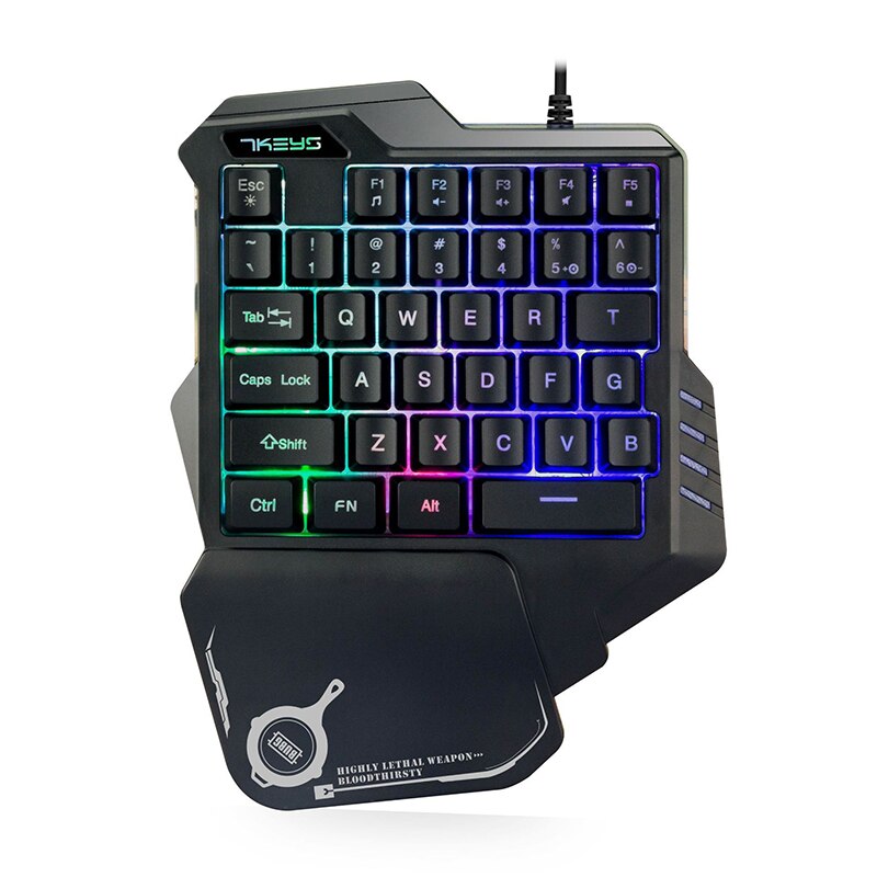 LED Backlit One-Hand Mechanical Gaming Keyboard Universal Laptop Wired USB Gaming LED Backlit Home 35-Key Office Keyboard