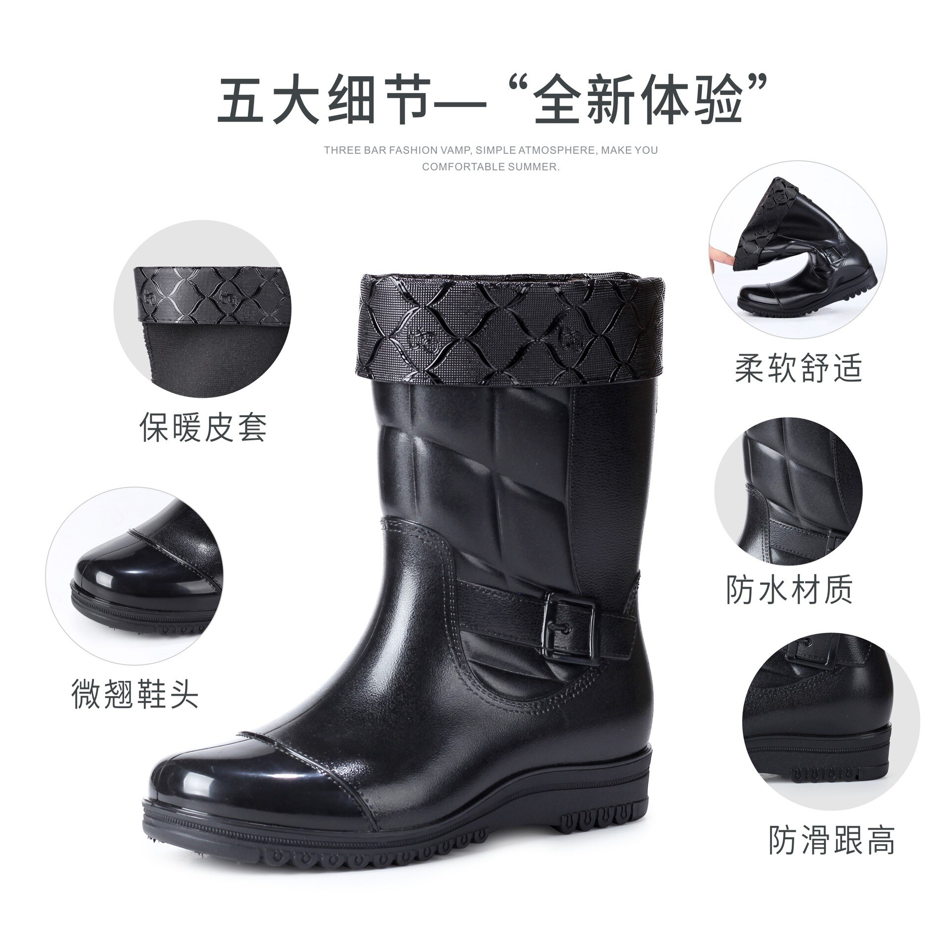 Botas para hombre impermeables Wellington Garden Wellies Yard Mucker, botines para lluvia, nuevas, negras, C309