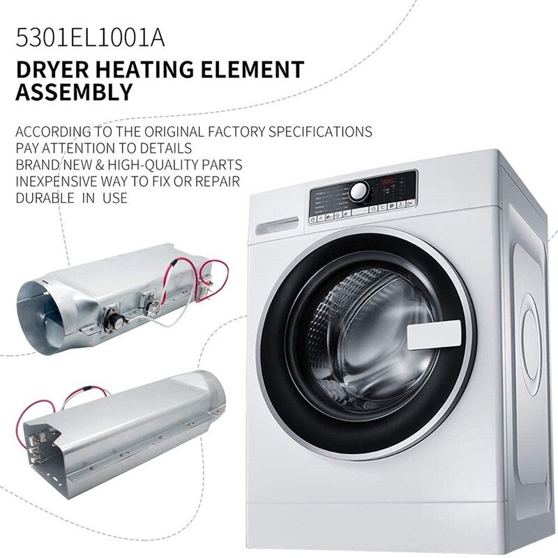 5301EL1001A Dryer Heater Assembly for LG Clothes Dryers - Replaces 5301EL1001J, AP4439759, 5301EL1001H, 5301EL1001E