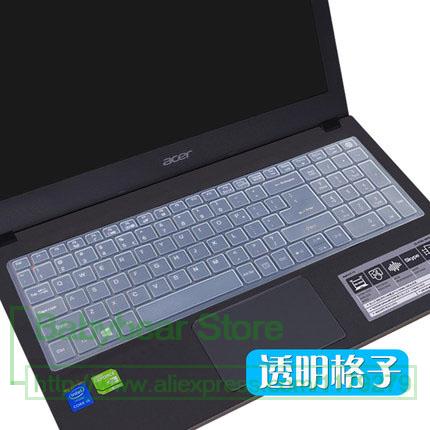 15 inch Keyboard Protector Silicone Cover for Acer Aspire E 15 15.6" E5-576G E5-576 E5 576G E5-575g 575G: transparent