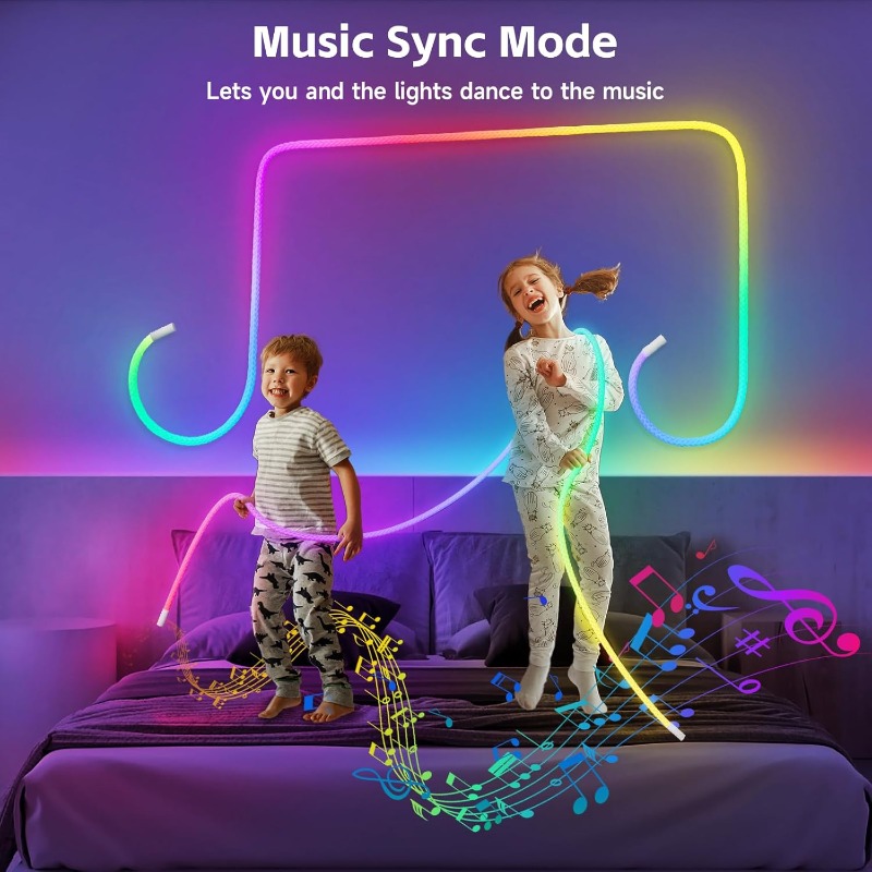 LED Neon Strip Light with USB Flexible IP67 Waterproof Remote APP Control Gaming Lights Accessories for Bedroom Outdoor Décor