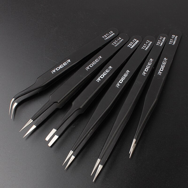 6 Stks/partij Roestvrijstalen Pincet Verlengen Super Sharp Super Hardheid Computer Mobiele Telefoon Reparatie Pincet Handgereedschap
