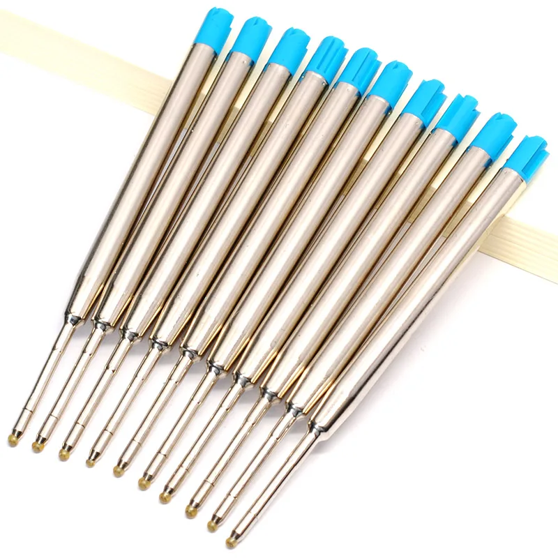 10pcs 0.5mm Roller Ballpoint Pen Refill Medium Nib Blue Black Color Ink Ball Pens Refill for School Office Writing Stationery: Blue